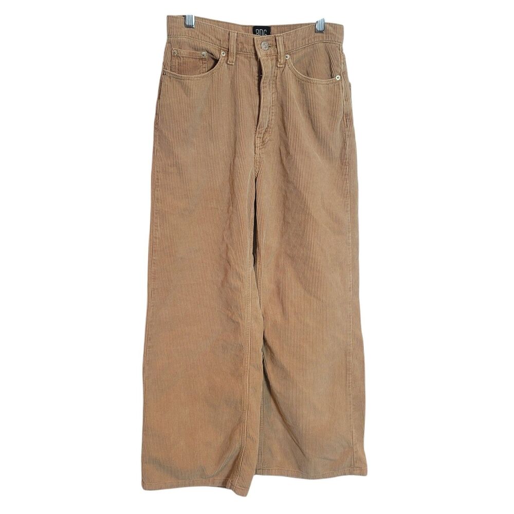 BDG Women's High Rise Wide Leg Corduroy Pants Tan Boho Preppy Casual Size 26